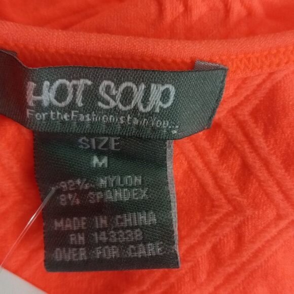 Hot Soup Size Medium Tank Top Reversible Orange Sleeveless Scoop V Neck NEW - Picture 4 of 11